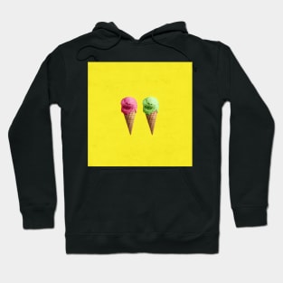 Pistachio and strawberry Ice cream cones Hoodie